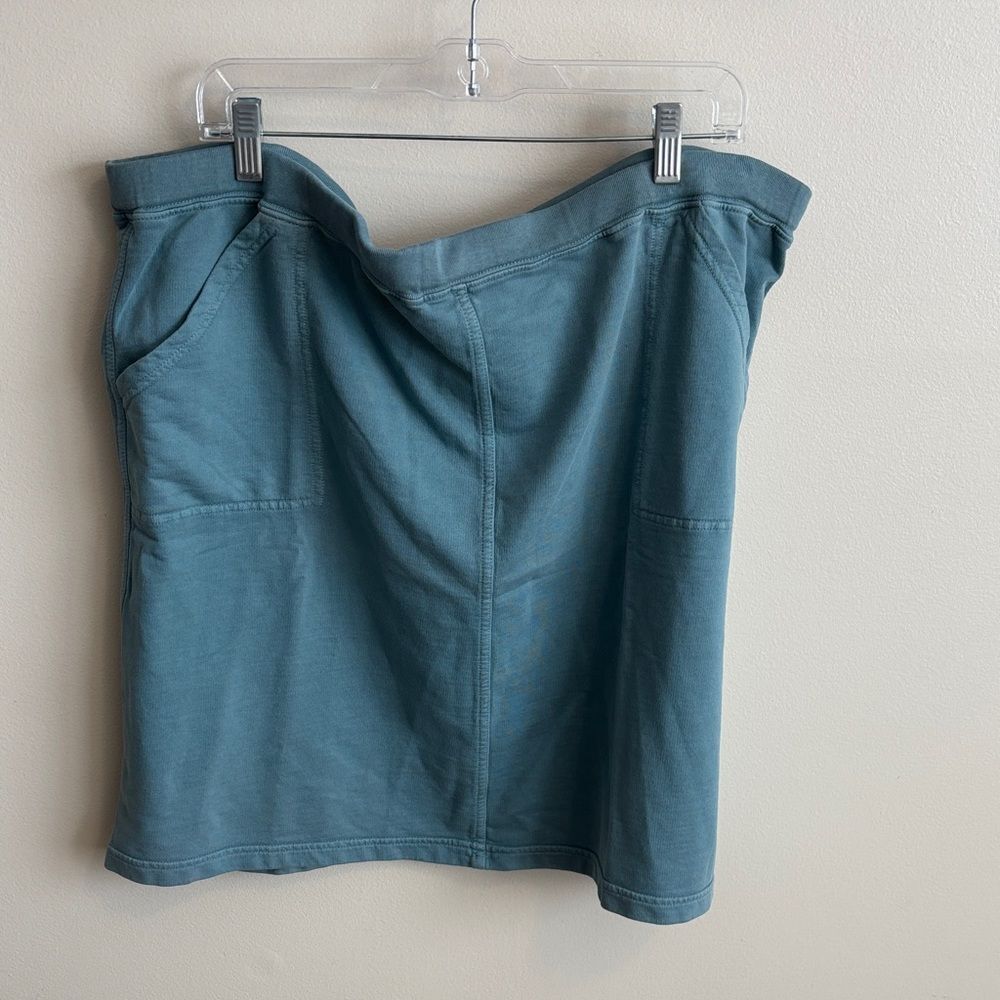 NEW L.L. Bean Teal 100 percent cotton Skirt size xl
